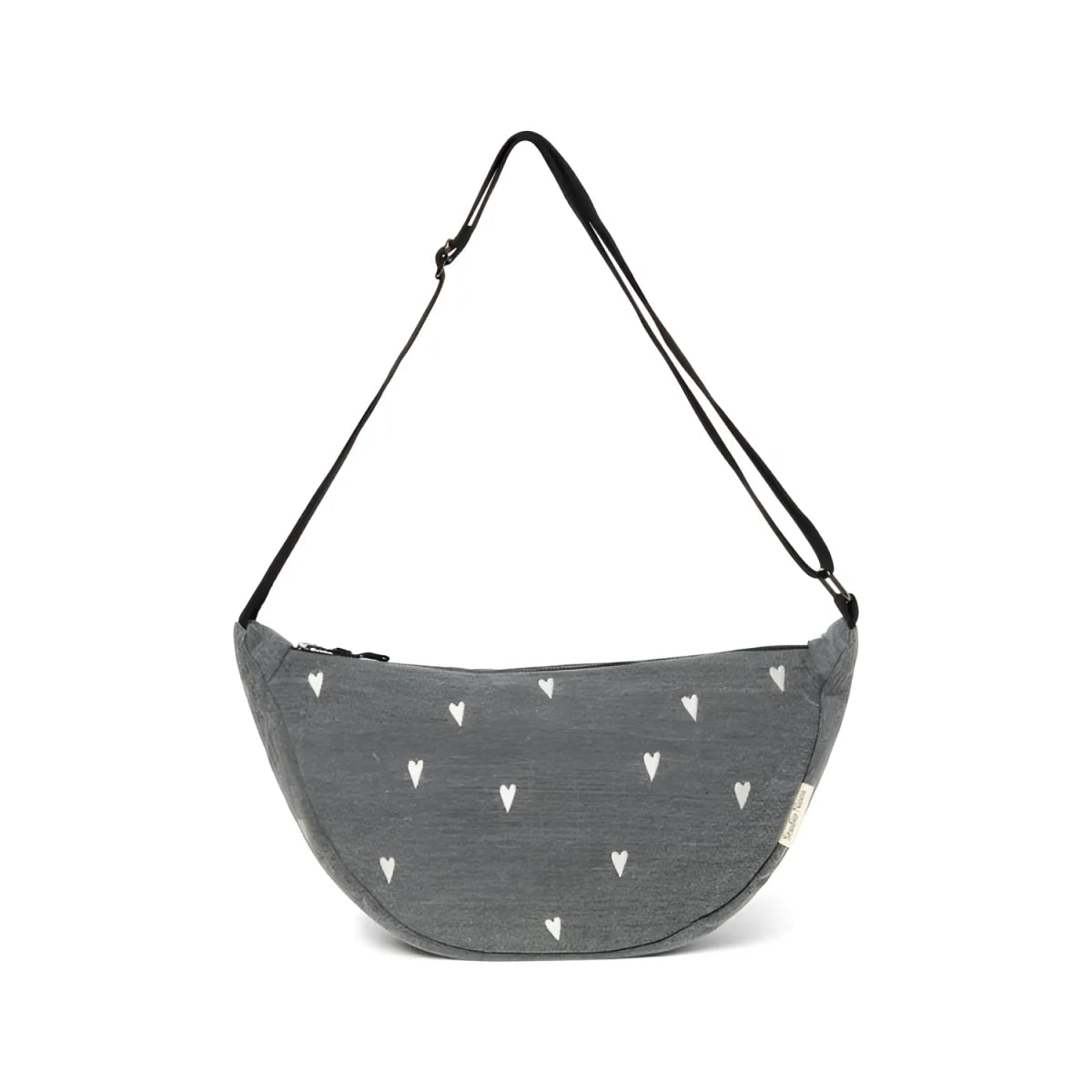 Studio Noos Denim Adult Fanny Pack in Grey Hearts