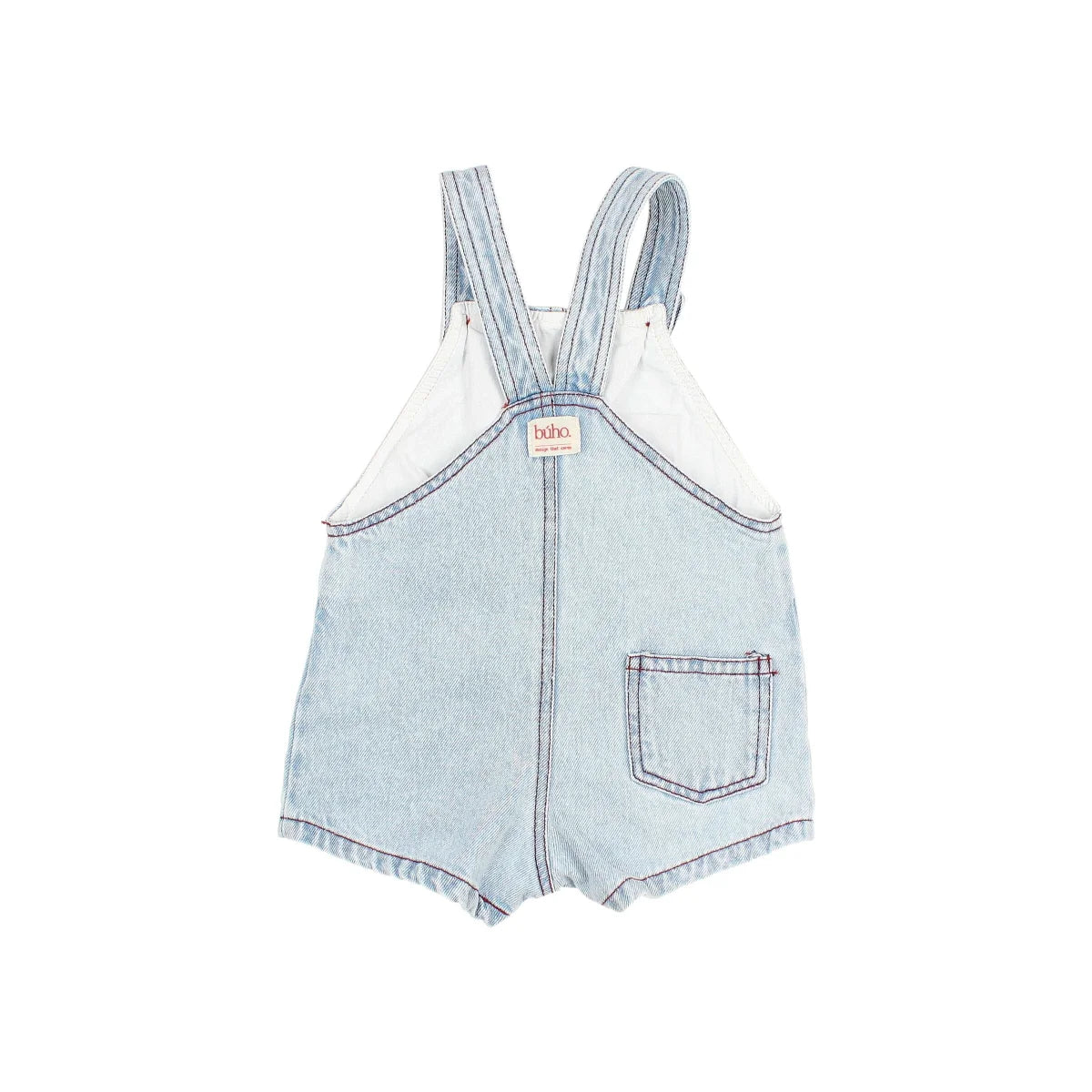Denim dungaree in hellgrauer Waschung mit weißer Futterung und Taschen