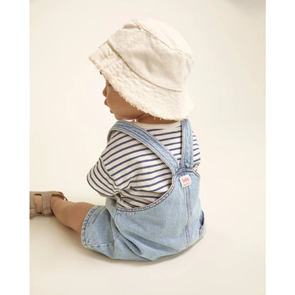 Off-white Corduroy Bucket Hat mit ausgefranstem Rand zur Denim Dungaree