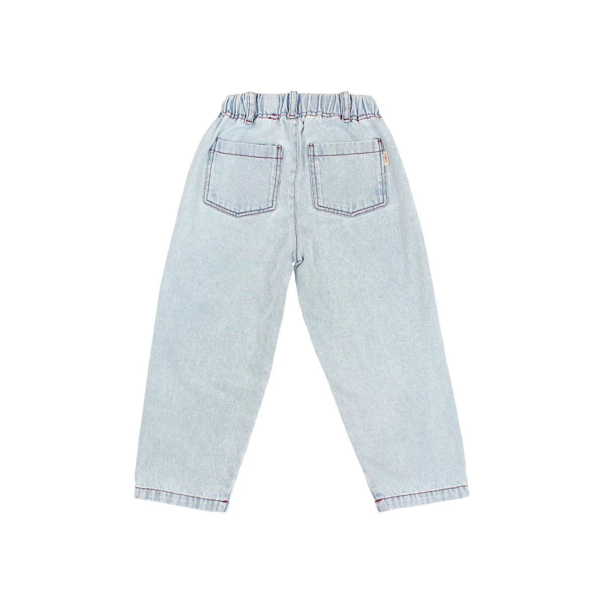 Twill Mädchenhose hellwaschene Denimhose mit Gummibund und Taschen