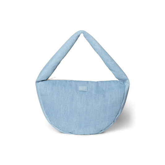 Helles blaues gepolstertes Schultertasche im Denim Solid Umhängetasche Design