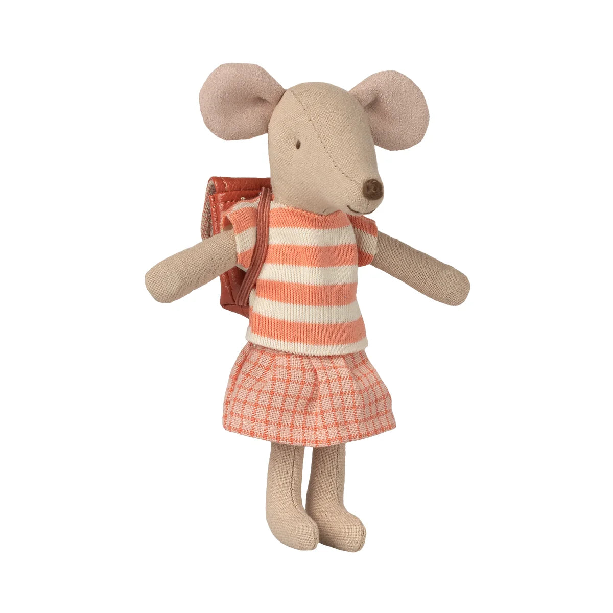 Dreirad-Maus grosse Schwester Coral in Korallenfarben und Beige