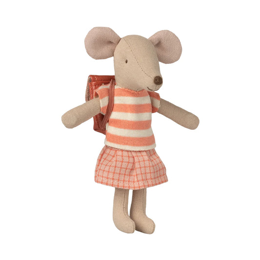 Dreirad-Maus grosse Schwester Coral in Korallenfarben und Beige