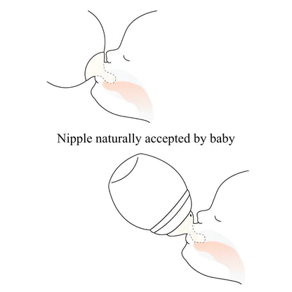 Illustration Baby akzeptiert Brust und Élhée Sand Fläsche-Nippel natürlich