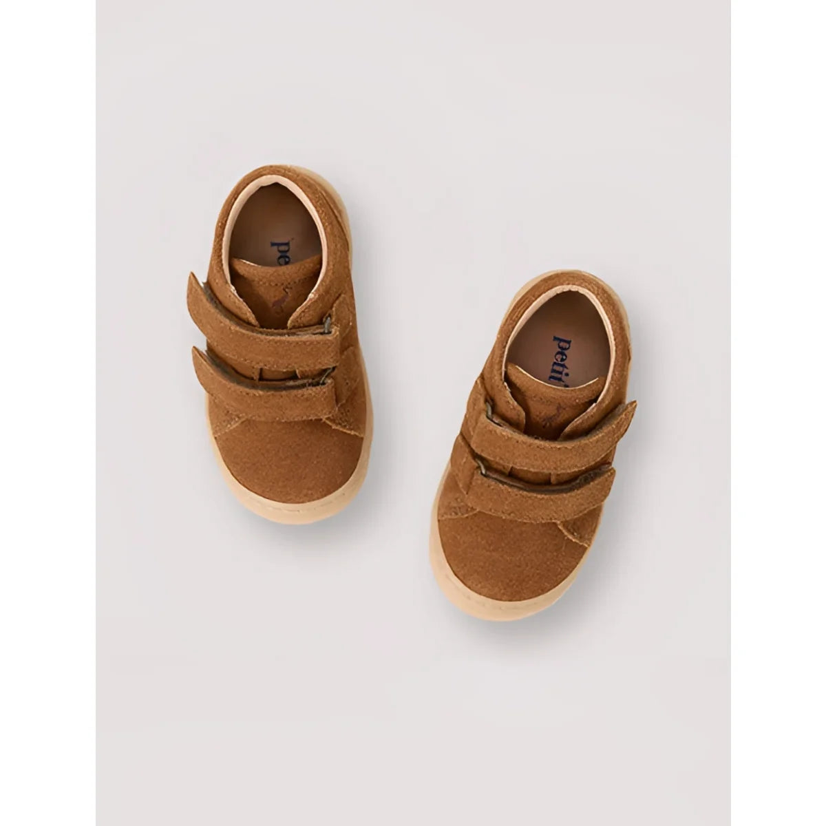 Braune Wildlederschuhe mit Klettverschluss für den Alltag