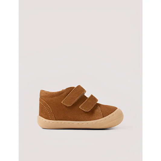 Brauner Wildlederschuh für Kleinkinder mit Klettverschluss, Everyday Shoe Velcro Chestnut