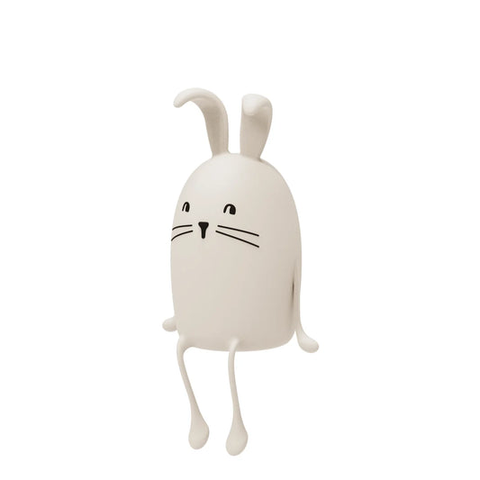 Helles cremefarbenes Häschen-Nachtlicht mit hängenden Beinen, Evex Rabbit Night Light Sandy