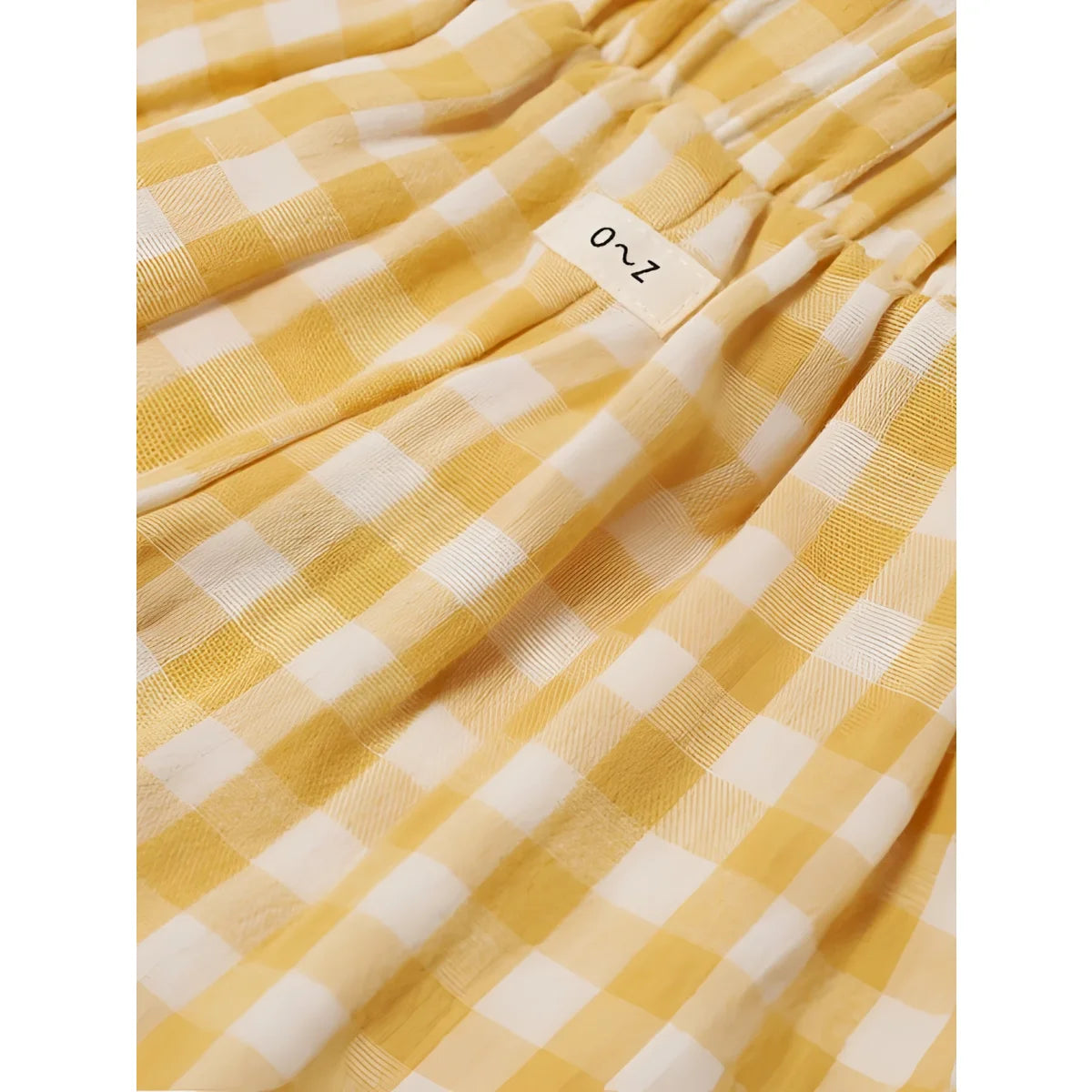 Gelbe und weiße Karo-Stoffe Fisherman Pants Honeycomb Gingham, weiches Gewebe