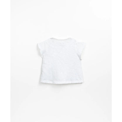 Weißes Kurzarm-T-Shirt für Kinder, Flamé Jersey T-Shirt Rüschenärmel von Felt