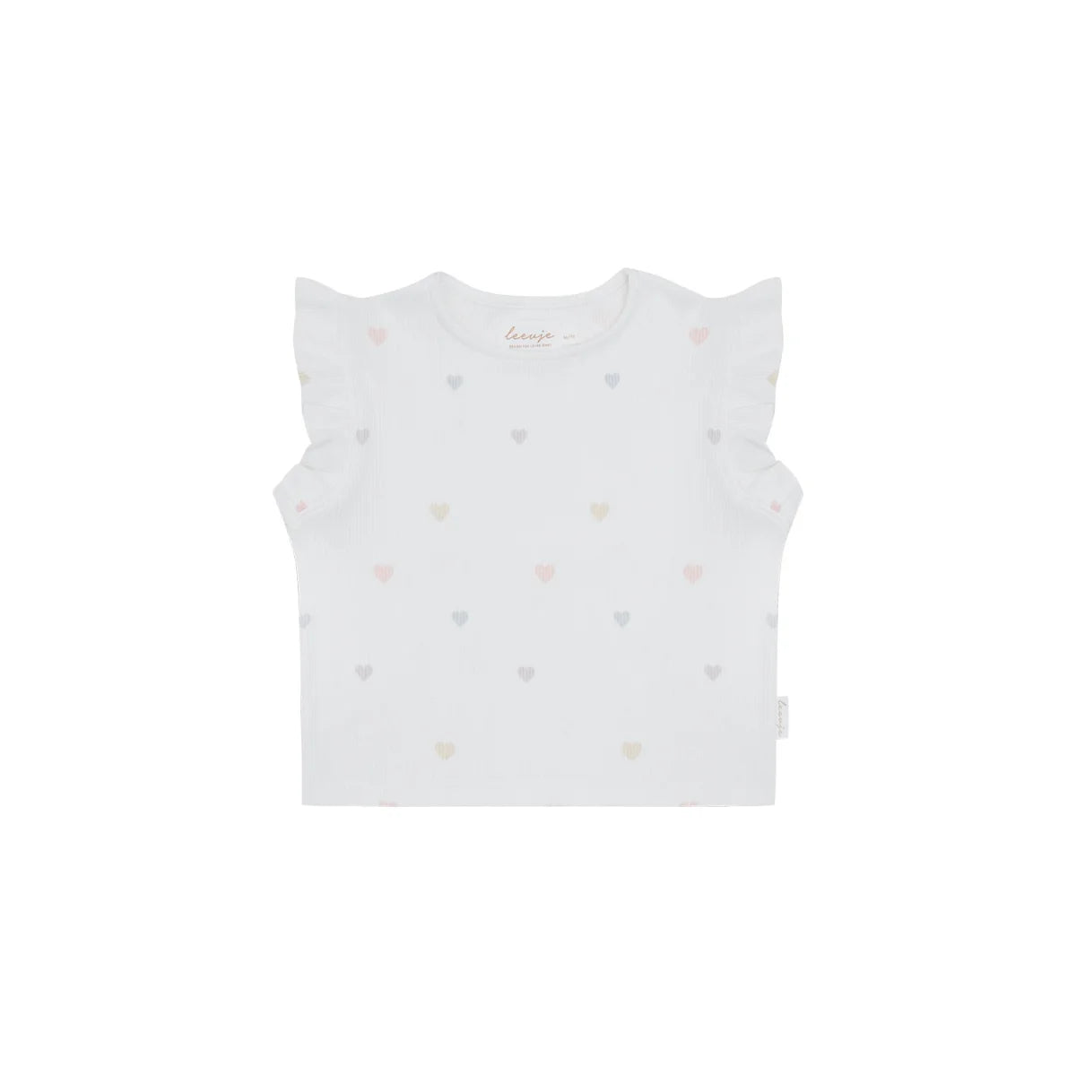 Frill Sleeve Top Hearts: weisse Bluse mit Rüschen, viel Bewegungsfreiheit