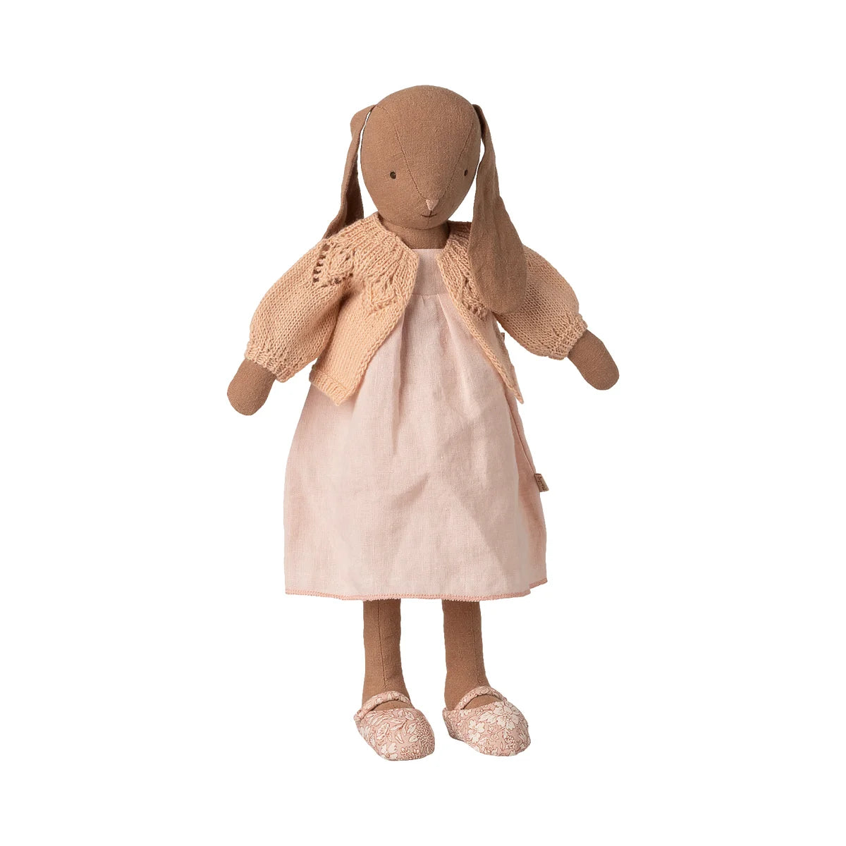 Maileg Outfit Grösse 3 Hasen Größe: Beige Stoffhase in hellrosa Strickjacke