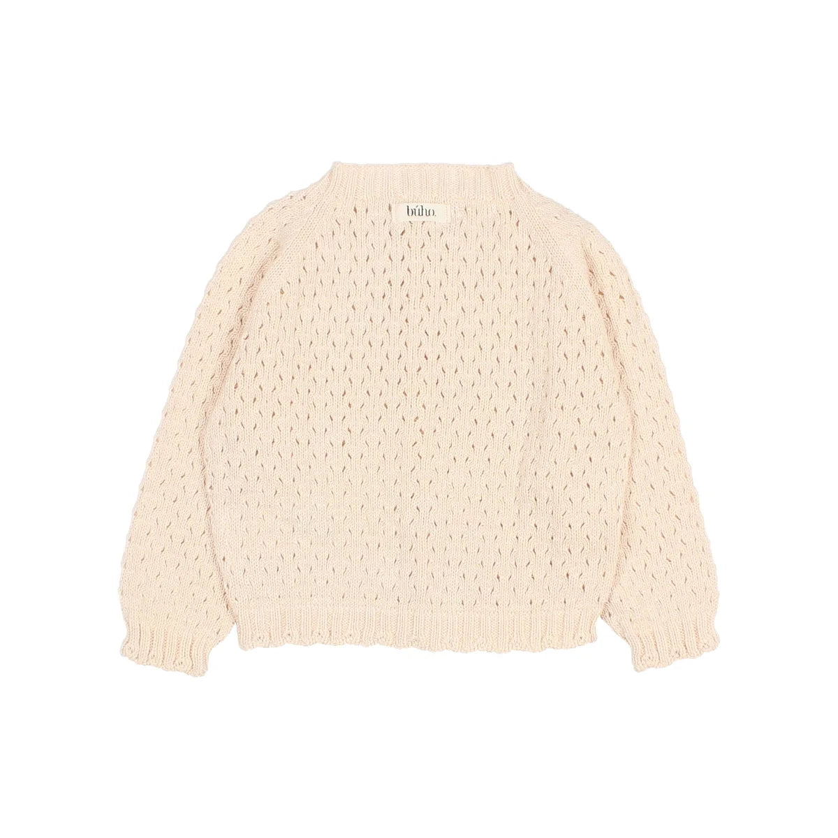 Helles Strickoberteil mit Texturmuster in der Farbe Ecru oder Rosé