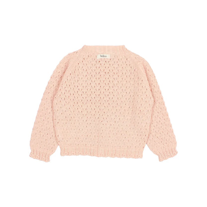 Leichte rosa Strickjacke mit zartem Punktmuster aus der Kollektion Girly Cardigan