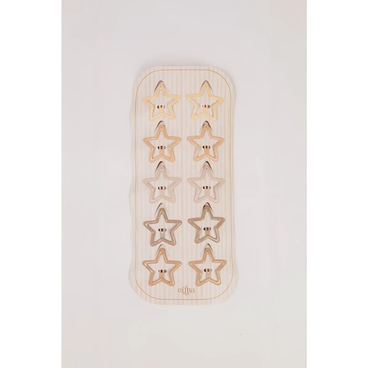Goldene Stern-Haarclips in Glitzer Starlight im klaren Plastikgehäuse