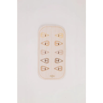 12er goldene Herz-Haarclips auf Holzteller, Glitter Sweetheart