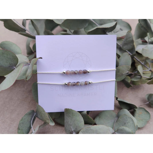 SCHMUCKKISTLI Glücksbringer Bracelet child + adult in Botswana Achat