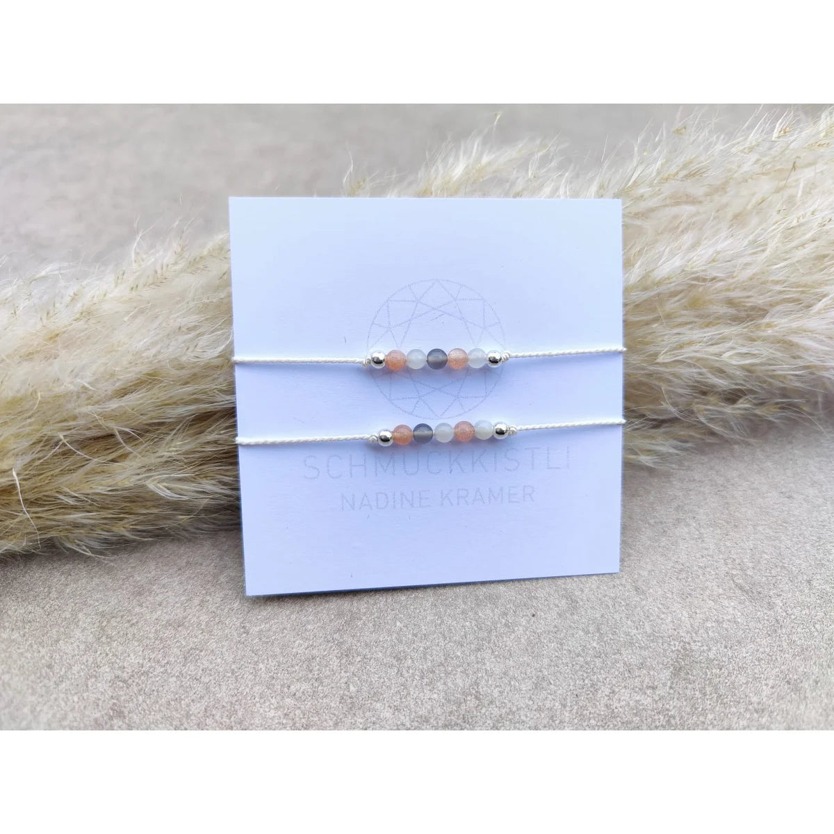 SCHMUCKKISTLI Glücksbringer Bracelet child + adult in Mondstein