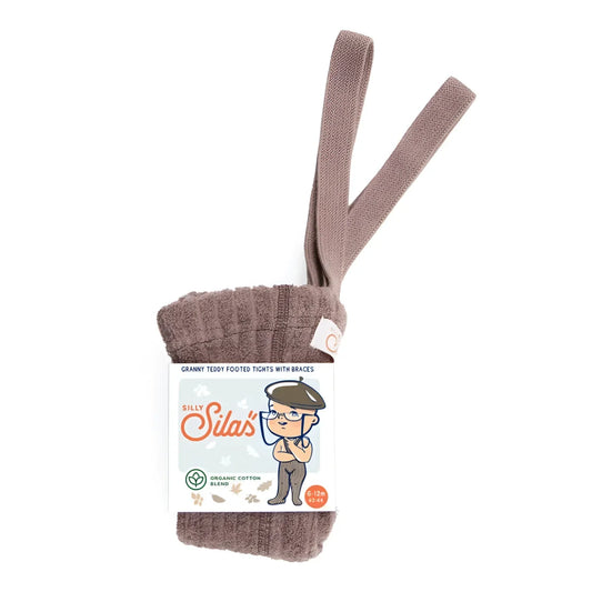 Silly Silas Granny Teddy Footed Strumpfhose mit Träger in Granola