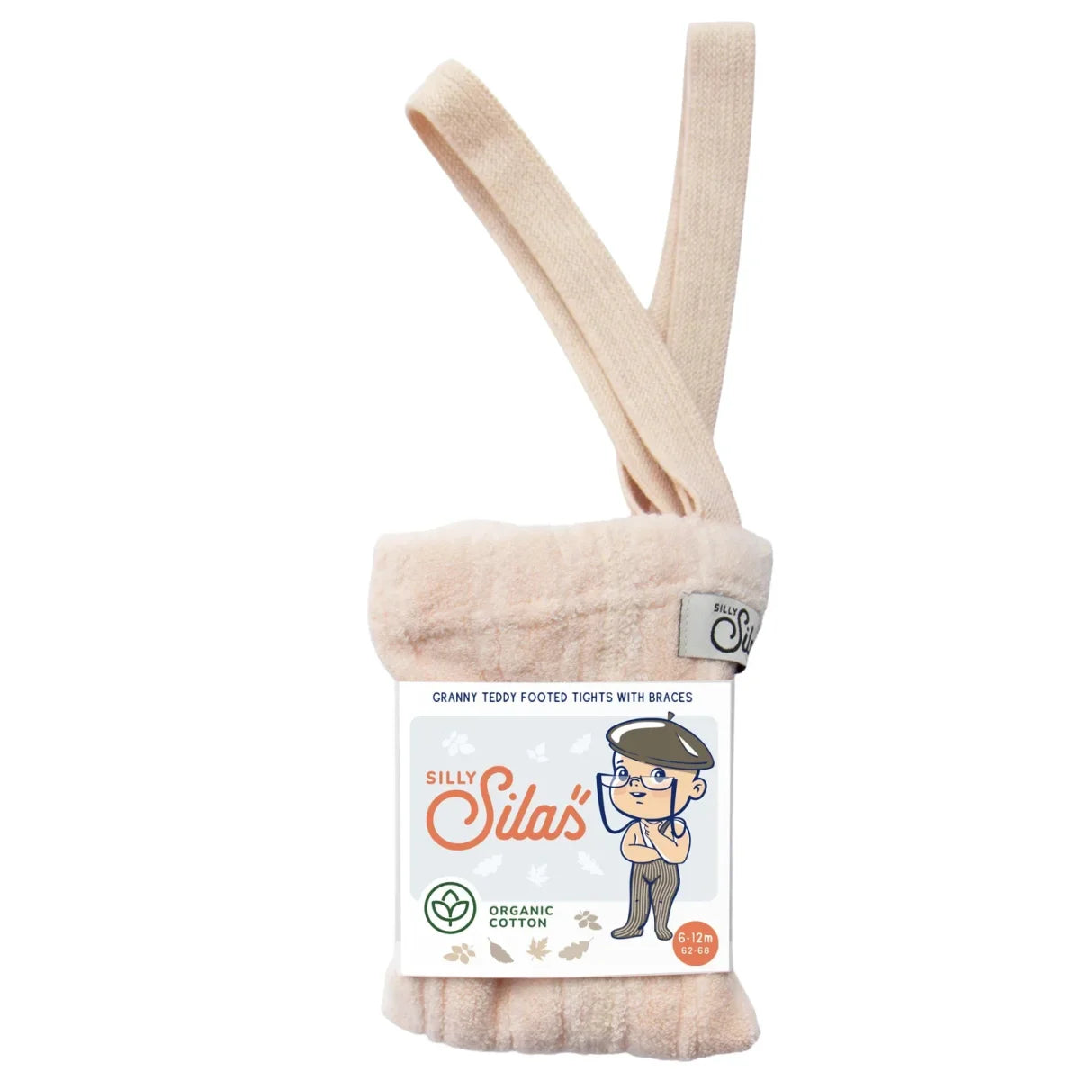 Granny Teddy Footed Tights with Straps | Silky Peach