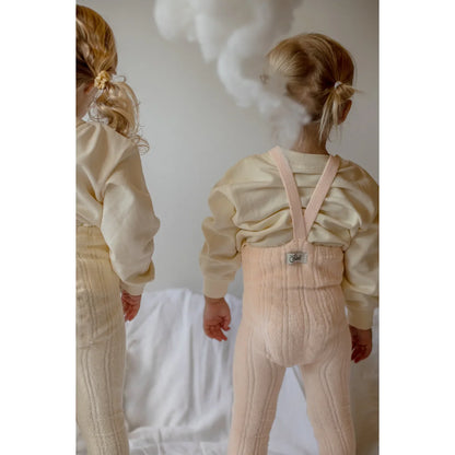 Granny Teddy Footed Tights with Straps | Silky Peach