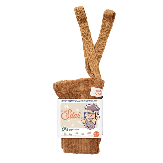Silly Silas Granny Teddy Footless Strumpfhose mit Träger in Amber