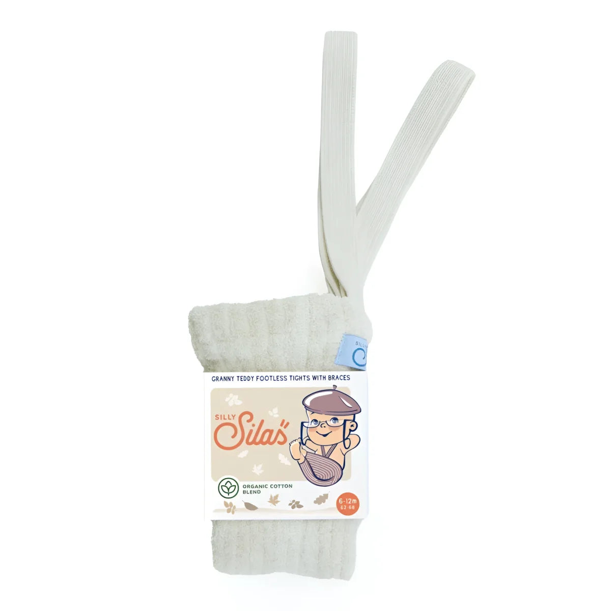 Silly Silas Granny Teddy Footless Strumpfhose mit Träger in Cream Blend