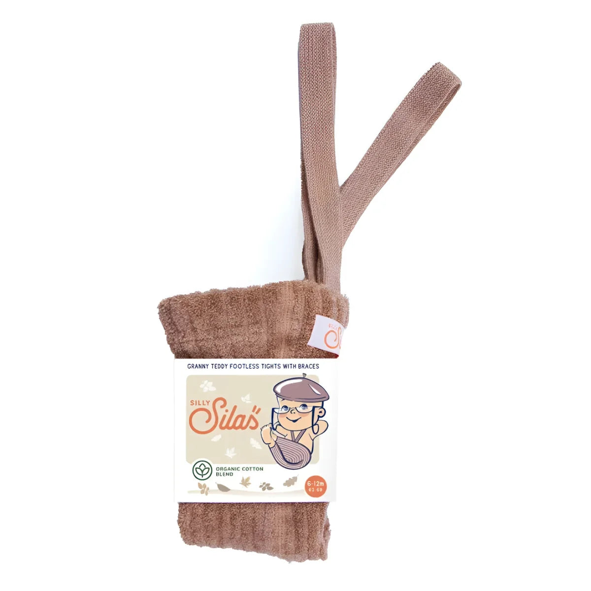 Silly Silas Granny Teddy Footless Strumpfhose mit Träger in Light Brown