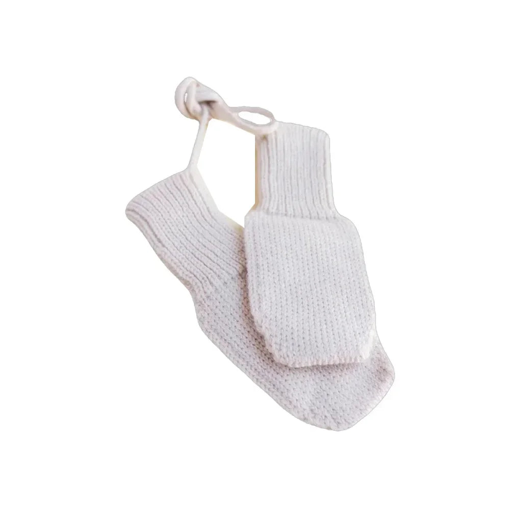 Hvid Handschuhe in Off-white aus Merinowolle
