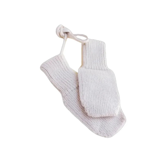 Hvid Handschuhe in Off-white aus Merinowolle