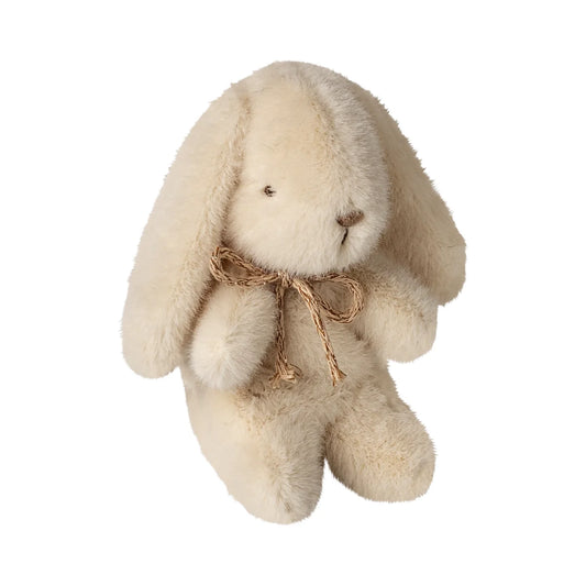 Hase Plüsch mini Cream mit langen Ohren und Kordelschleife