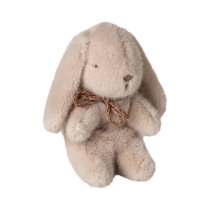 Hase Plüsch mini Light Powder: weicher cremefarbener Hase mit Schleife