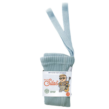 Calzamaglia Hippy con piedi e bretelle | Misty Blue