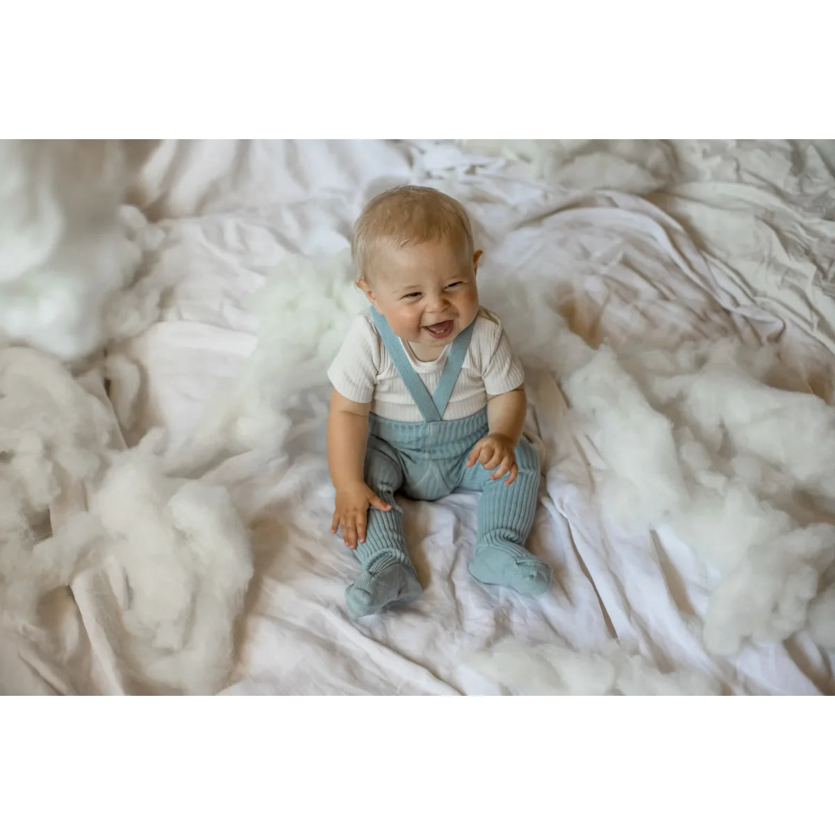 Calzamaglia Hippy con piedi e bretelle | Misty Blue