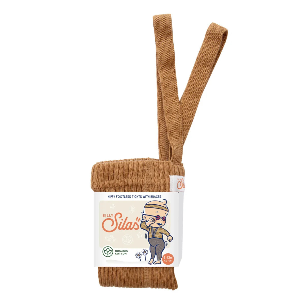 Silly Silas Hippy Footless Strumpfhose mit Träger in Amber