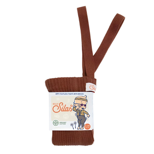 Silly Silas Hippy Footless Strumpfhose mit Träger in Cinnamon