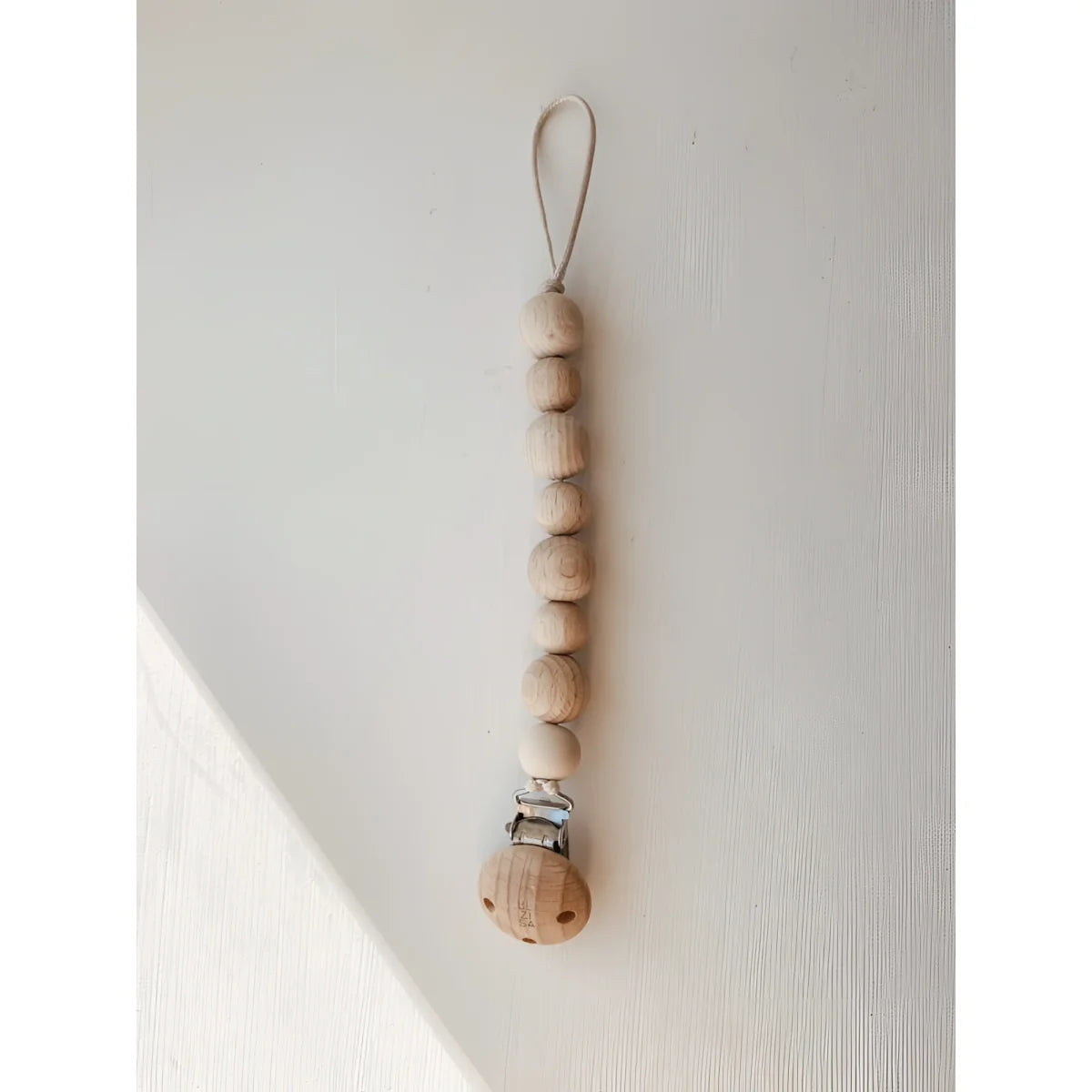 Holz Nuggikette Bullet mit natürlichen Holzperlen