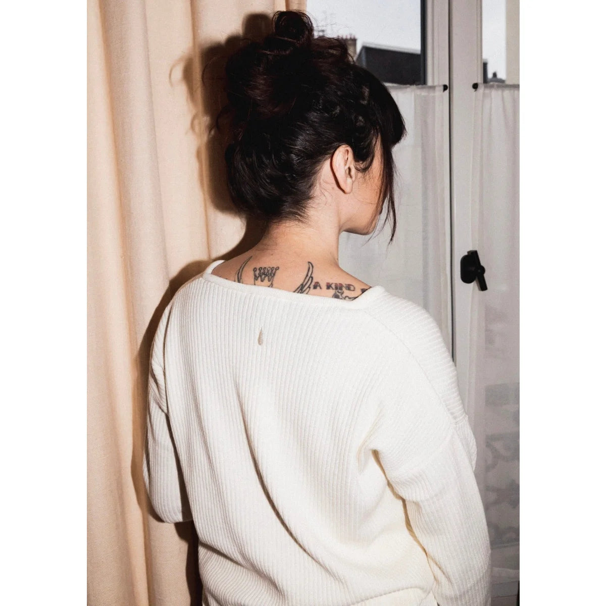Weißer Damenpulli aus der Home Wear MUM Sweet MUM Blanc Kollektion