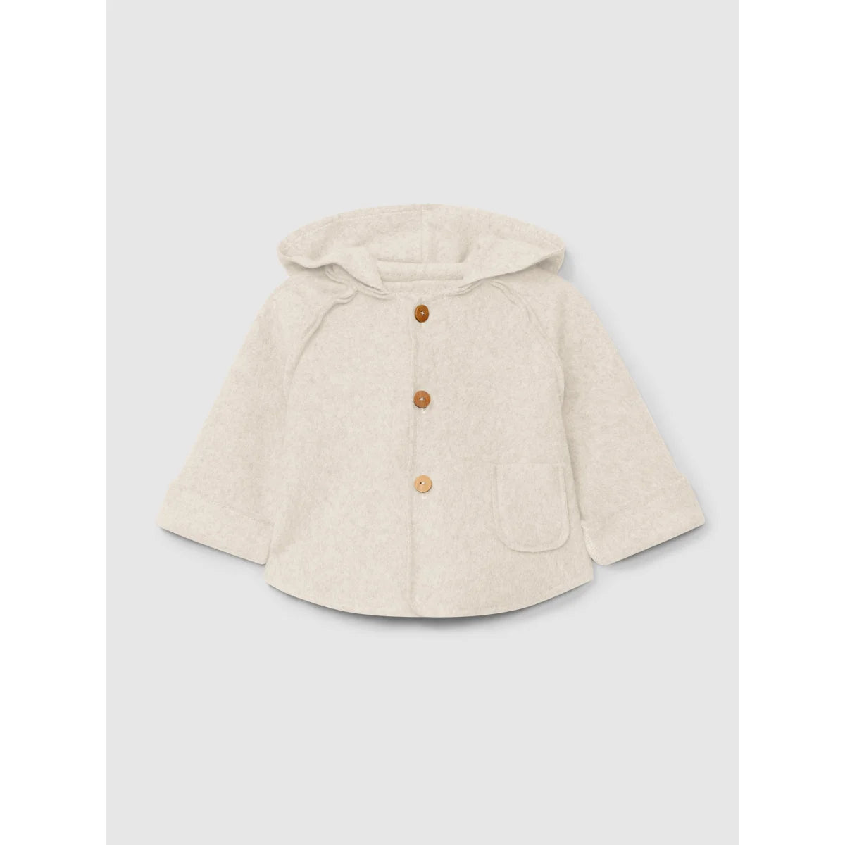 Creamfarbener Kinderkapuzenjacke aus Fleece im Produkt Hooded Jacket in Fleece Sand