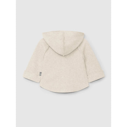 Off-White Kapuzenjacke für Kinder mit weiten Ärmeln aus Fleece in Sandfarbe