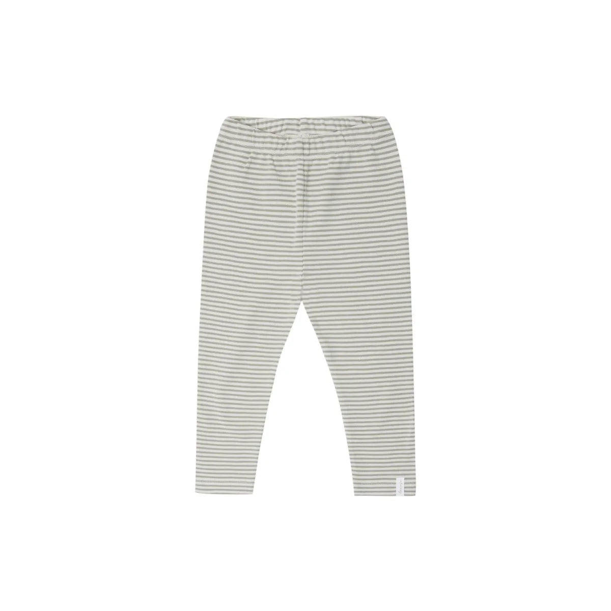 Jersey-Leggings aus Bio-Baumwolle, grau-weiss gestreift