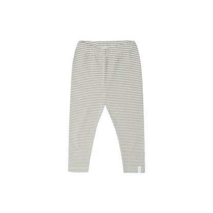Jersey-Leggings aus Bio-Baumwolle, grau-weiss gestreift