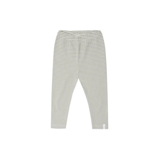 Jersey-Leggings aus Bio-Baumwolle, grau-weiss gestreift