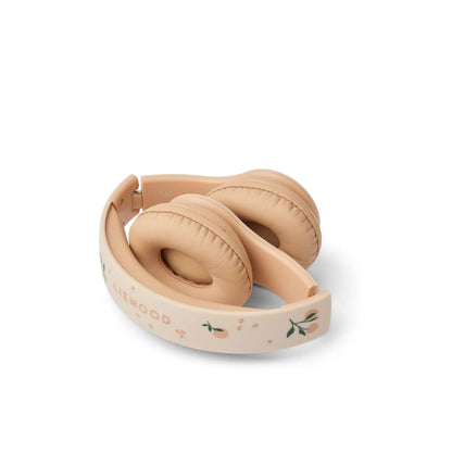 Beige floral-musterte faltbare Kabellose Kopfhörer Quinn Peach Sea Shell