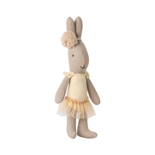 Weiches Kaninchen-Puppe in Creme-Ballettanzug mit Pfirsich-Tutu und Pompon