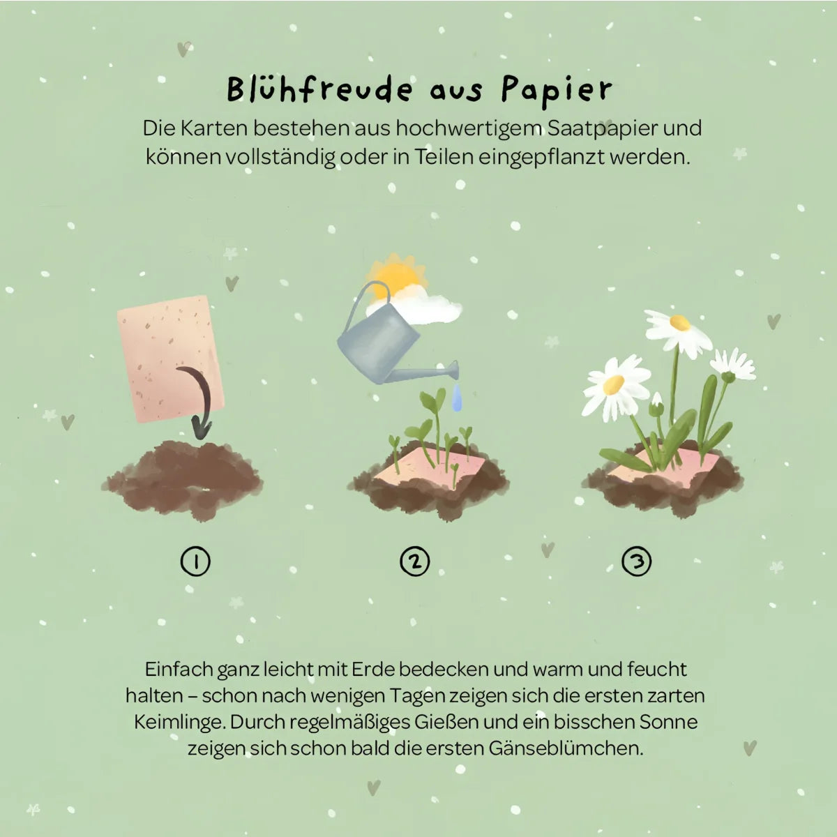 Pink samenpapier karte danke dass du mir beim wachsen geholfen hast nachhaltige babykleidung schweiz geschenke