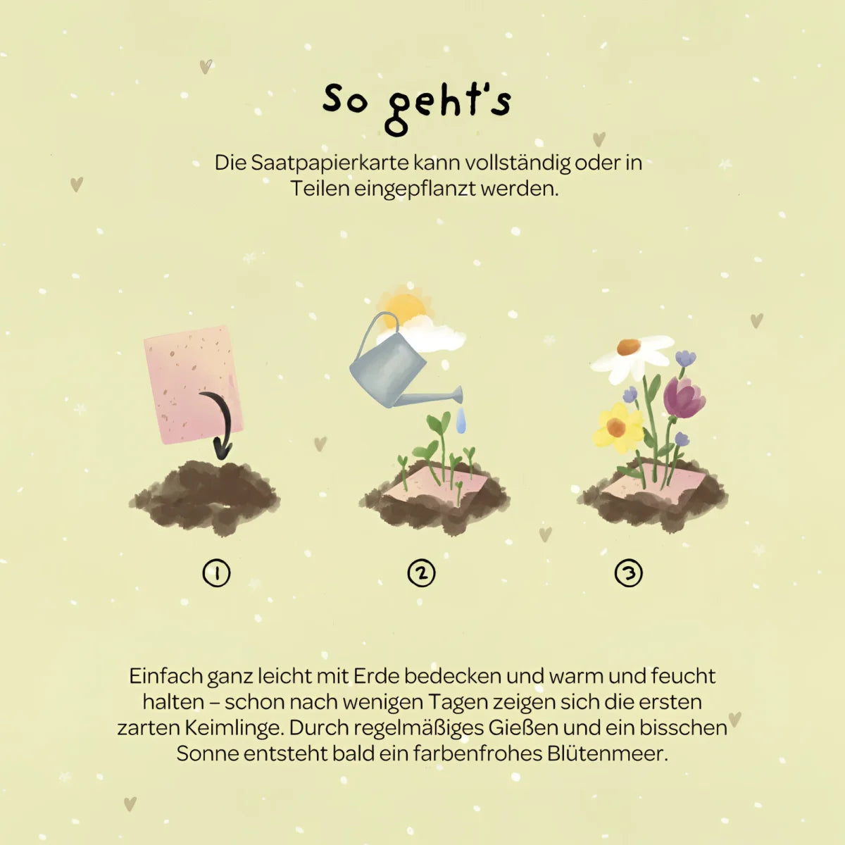 Rosa biologisch abbaubare samenpapier karte hurra du bist da für geburtstagsgrüße oder babyankündigungen