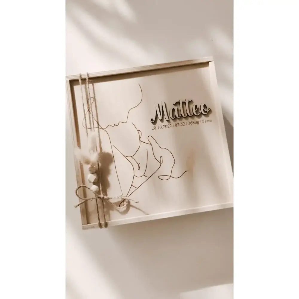 Keepsake box in birch wood at Littlies + mums