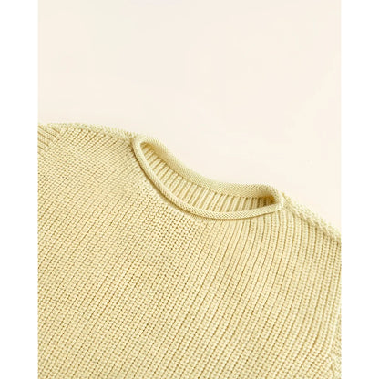 Hellgelber Strickpullover für Kinder mit Ripkragen, perfekt für den Harvey Kids Vest