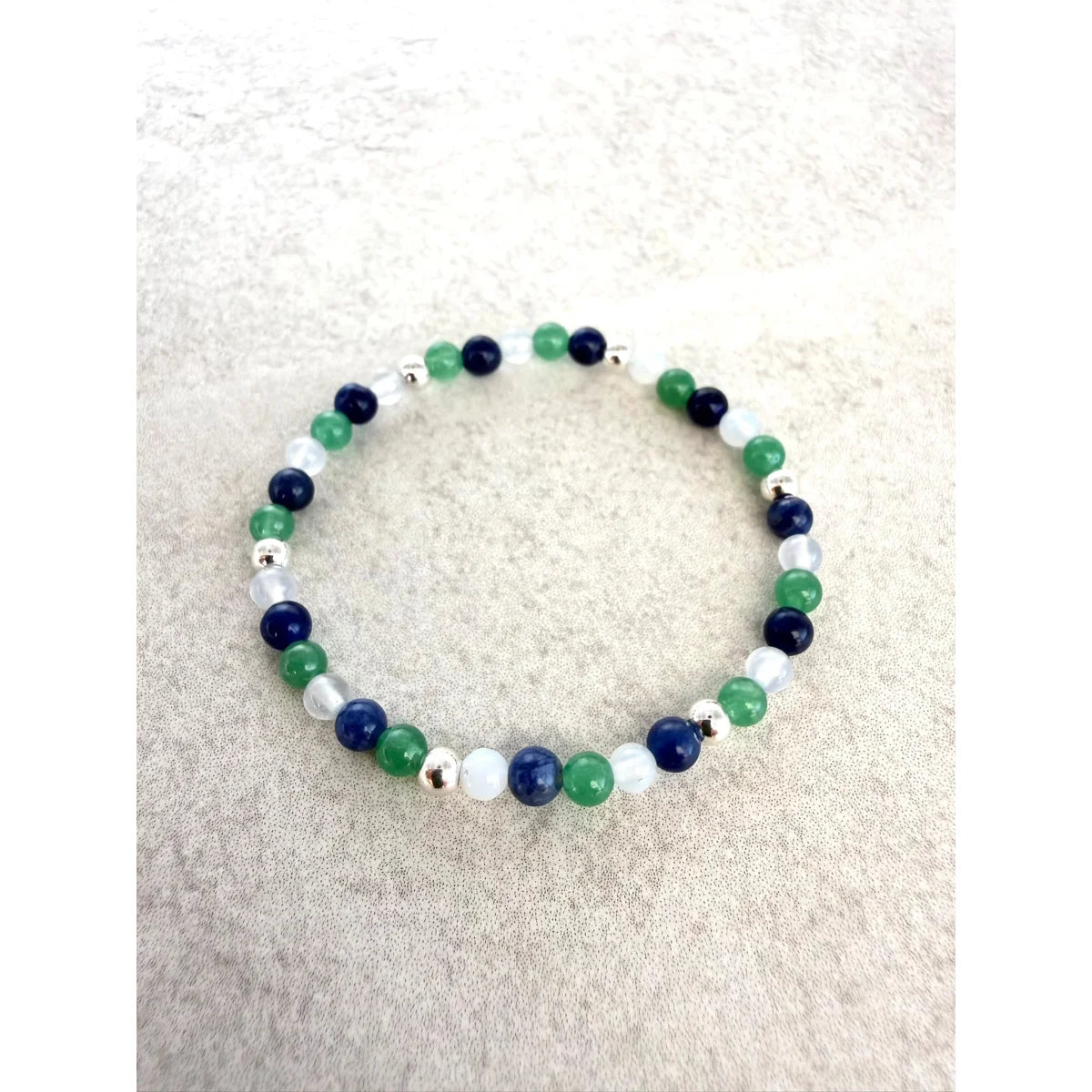 Kinder-Edelsteinarmband zum Kindergarten- und Schulstart | grün, blau