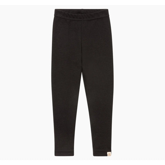 Engel Kinder-Leggings aus Merinowolle und Seide in Schwarz